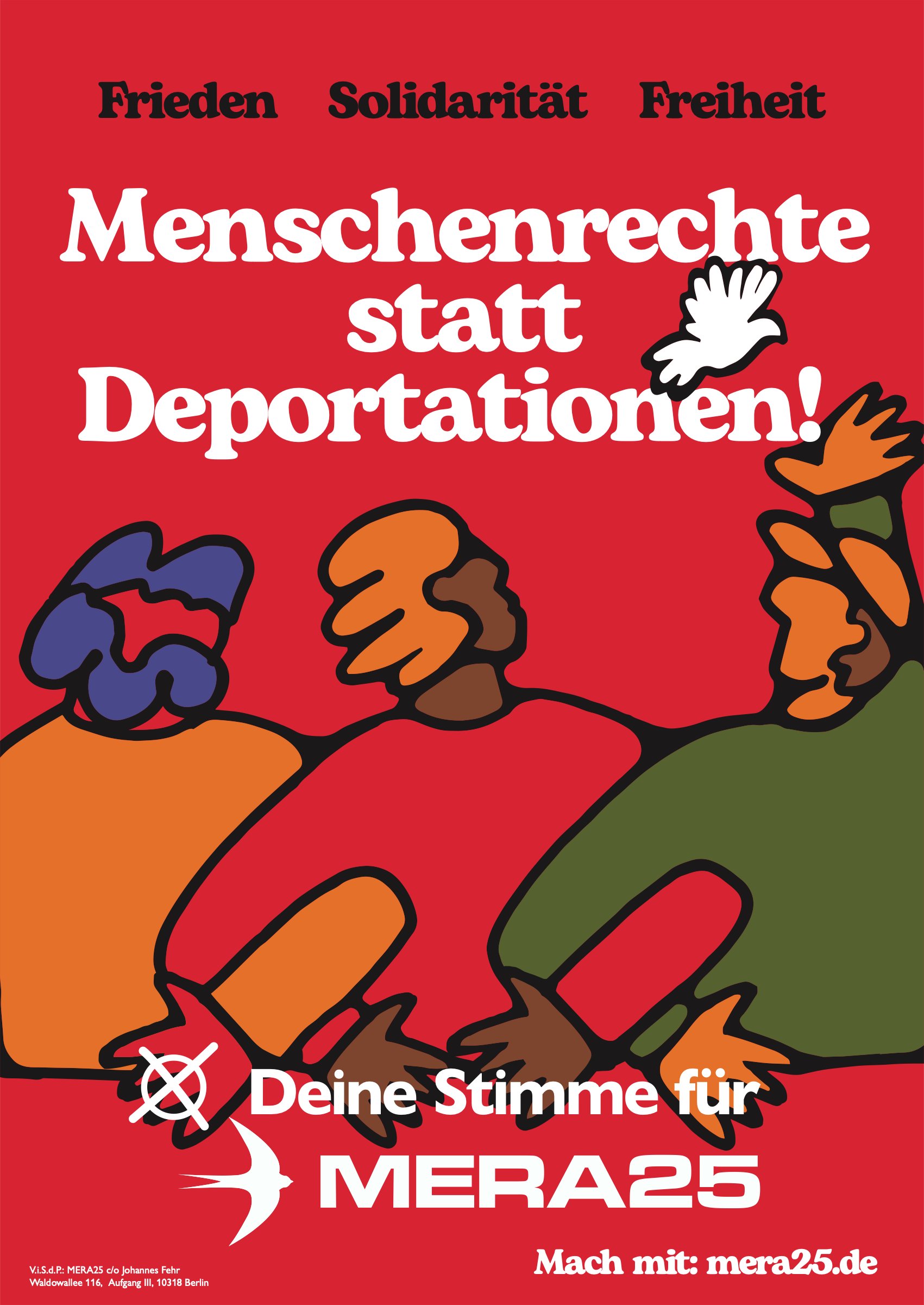Plakat für die Bundeswahl 2025: Menschenrechte statt Deportation